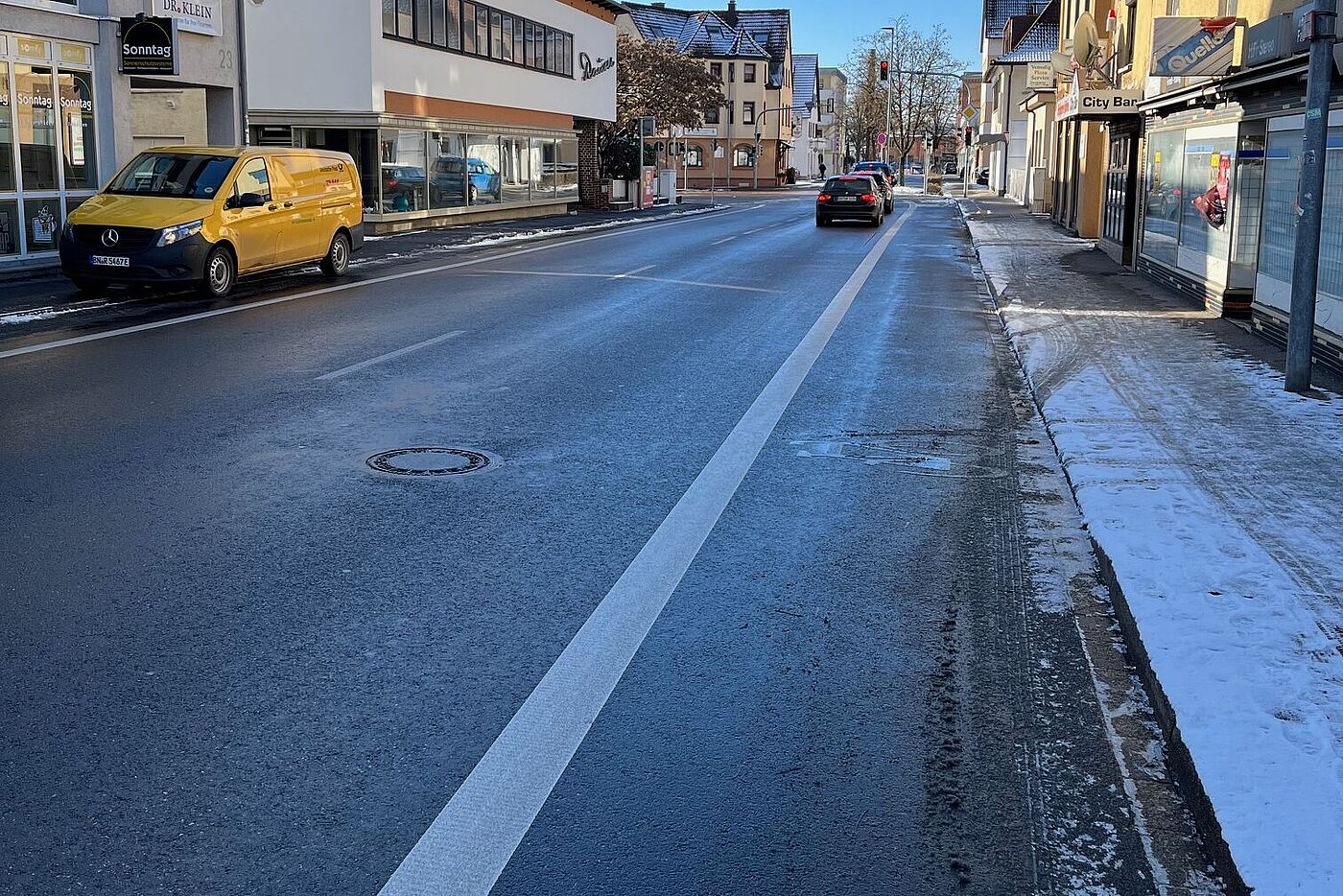 Neuer Radfahrstreifen in Herrenberg