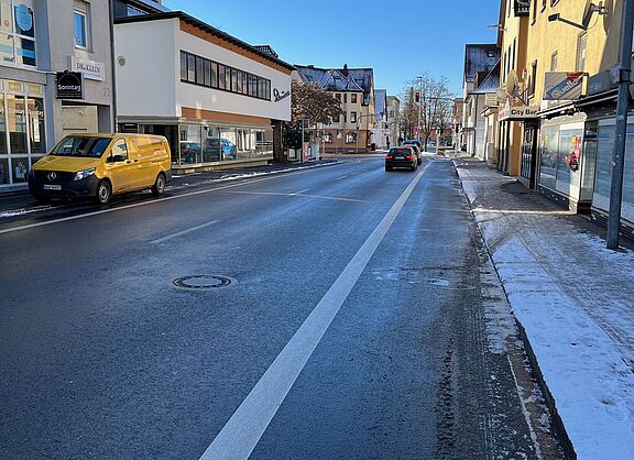 Neuer Radfahrstreifen in Herrenberg