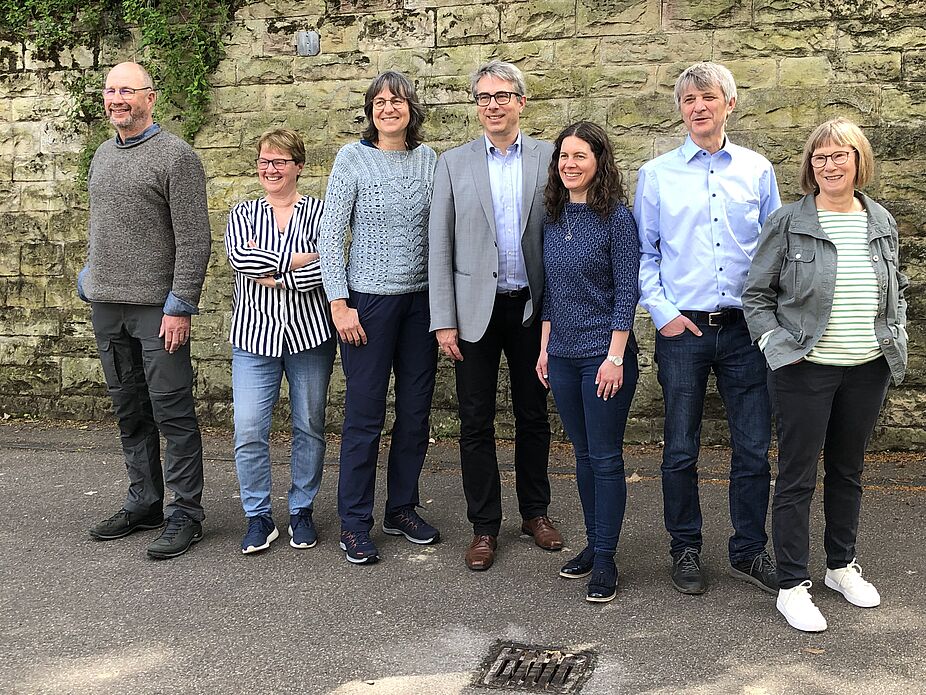 Das neue Vorstandsteam des ADFC-Baden-Württemberg: v.l.n.r. Johannes Metzger, Andrea Engel-Benz, Susanne Garreis, Matthias Zimmermann, Kristine Simonis, Michael Haller, Brigitte Aigner