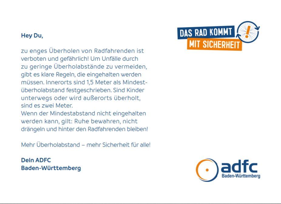 Eine Poolnudel Abstand, Rückseite