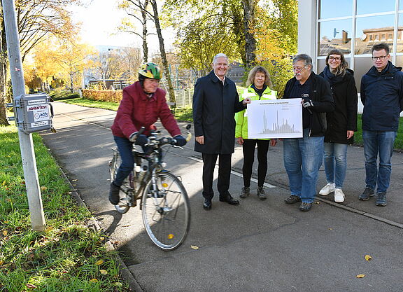 Leinfelden-Echterdingen, Echterdingen, Hainbuchenweg, Radverkehrszähler