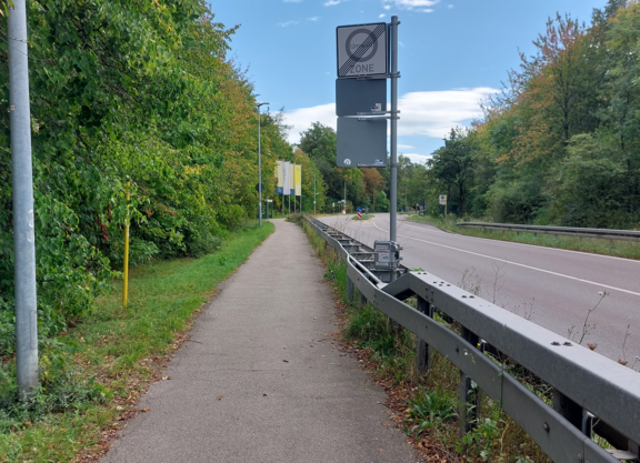 Radverkehrszähler an der Vaihinger Straße in Oberaichen