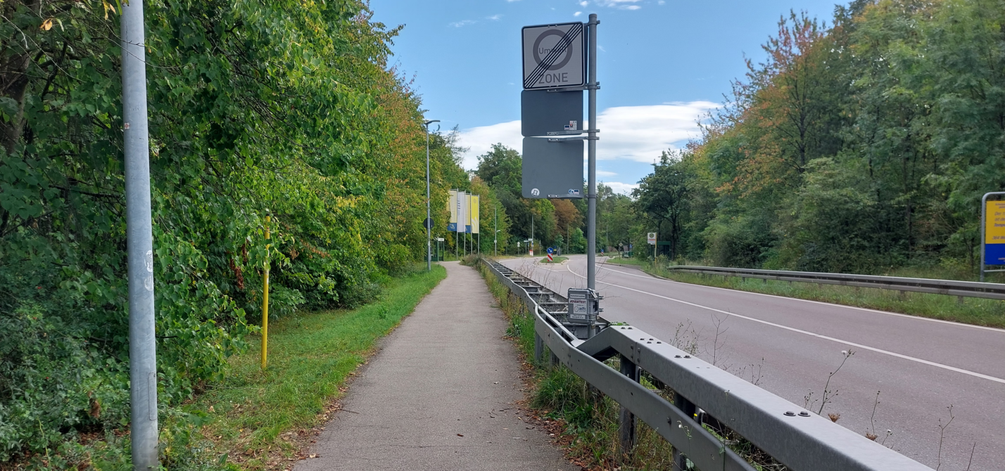 Radverkehrszähler an der Vaihinger Straße in Oberaichen