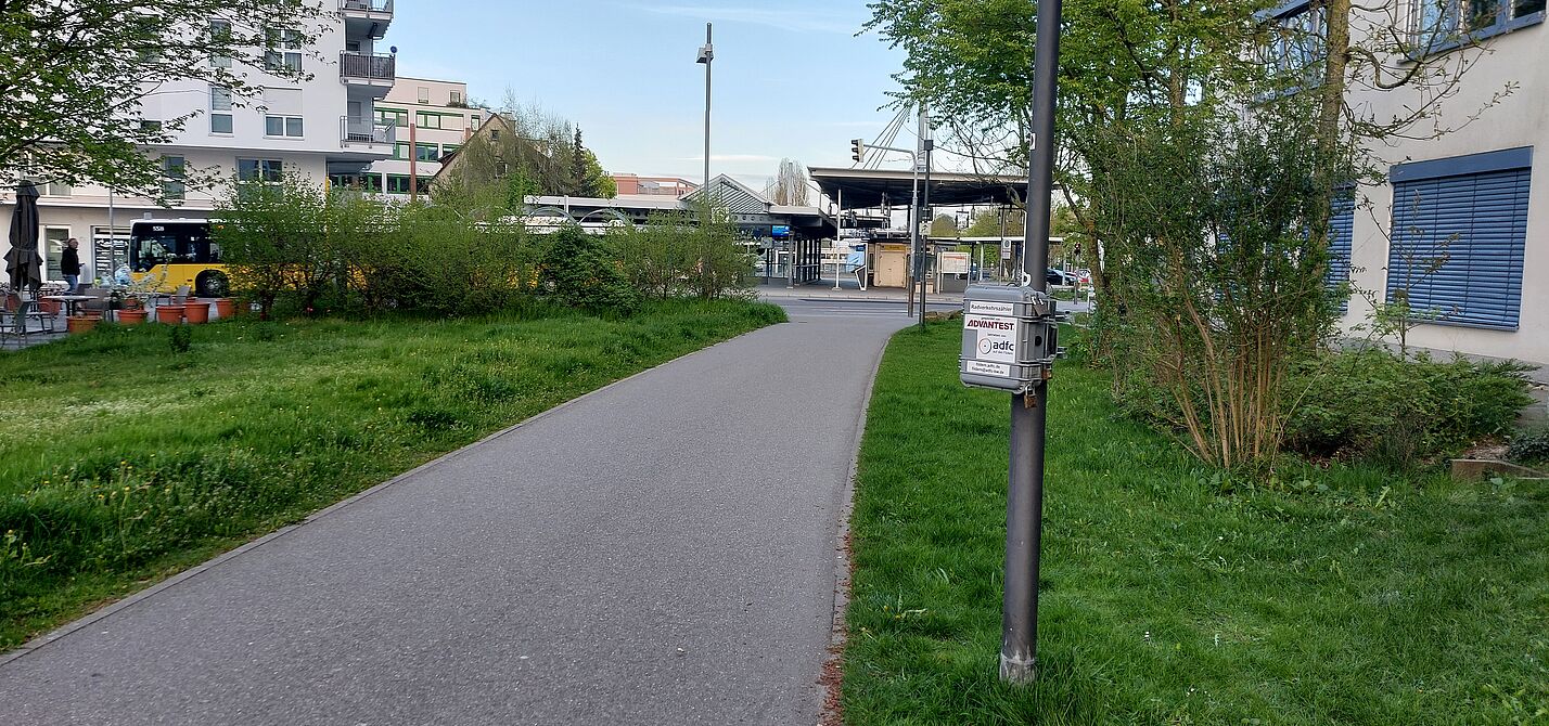 Radverkehrszähler beim Bahnhof Echterdingen