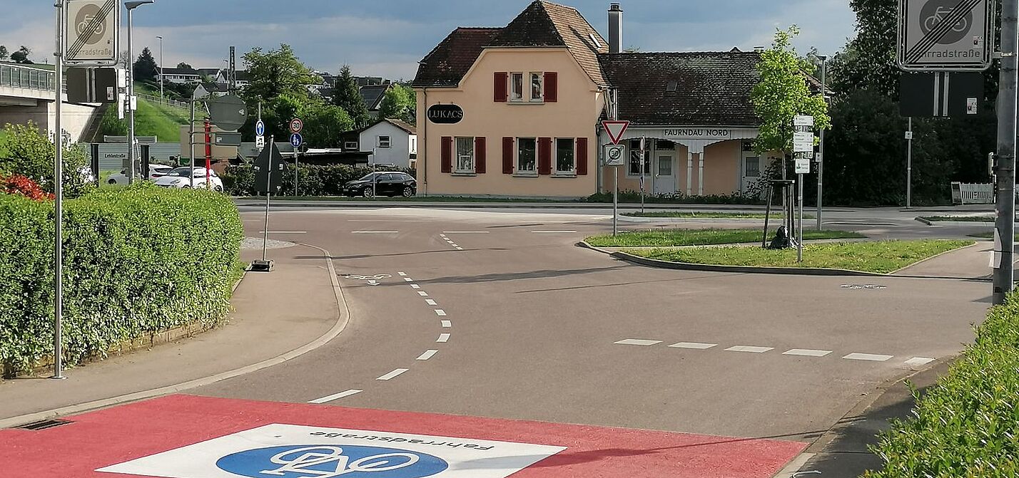 Fahrradstraße Karl-Kübler-Straße (Ausfahrt Stauferhalde)