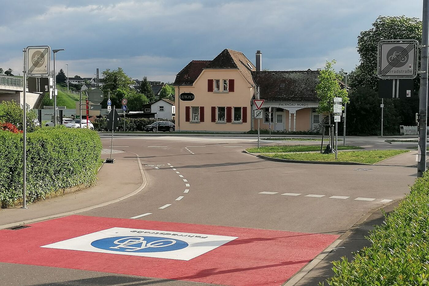 Fahrradstraße Karl-Kübler-Straße (Ausfahrt Stauferhalde)