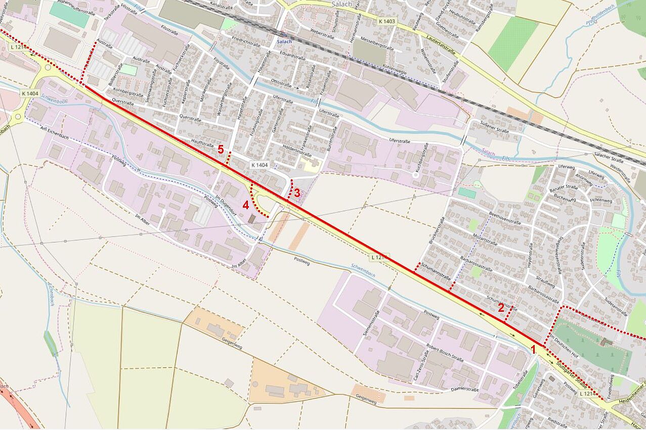 Karte RS14 Süßen - Salach Karte RS14 Süßen - Salach