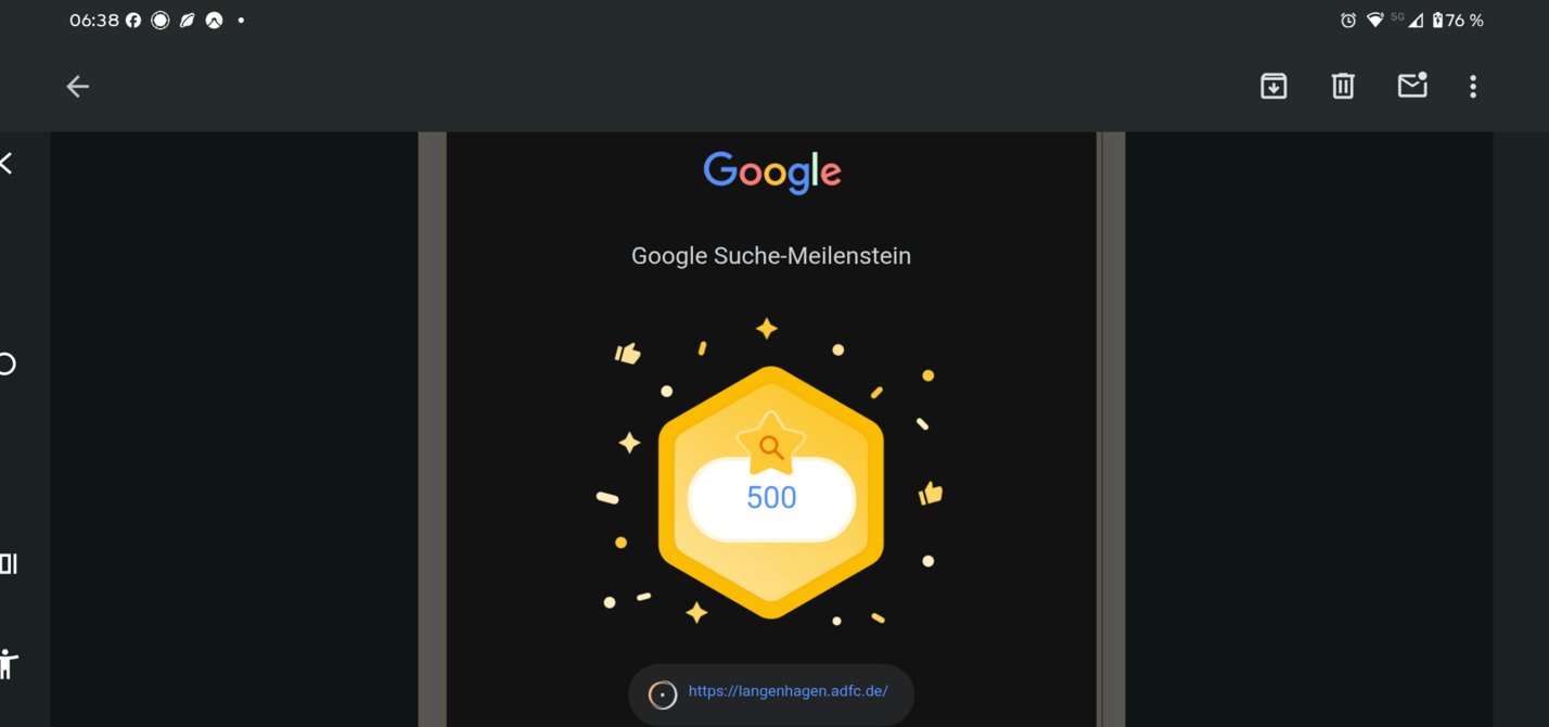 Klicks Du Dich auch rein ins Radfahr-Vergnügen in und um Langenhagen! Der neueste Google Search Award: 500*) Klicks durch die Suche mit Google auf der Webseite des ＡＤＦＣ Langenhagen (C) ＡＤＦＣ Langenhagen