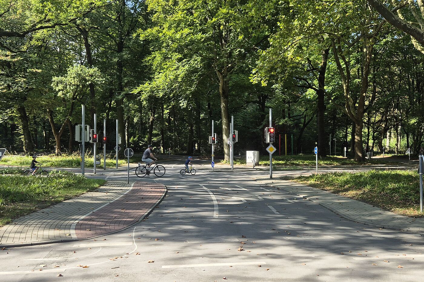 2025-09_Exkursion_Mobilitaet_Dortmund__ADFC_NRW Viele Bäume und große Fläche der Radfahrschule.