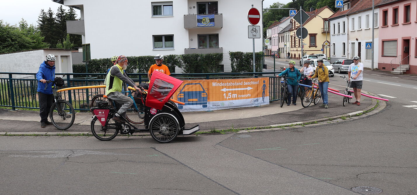 Aktion zum Überholabstand in Blieskastel