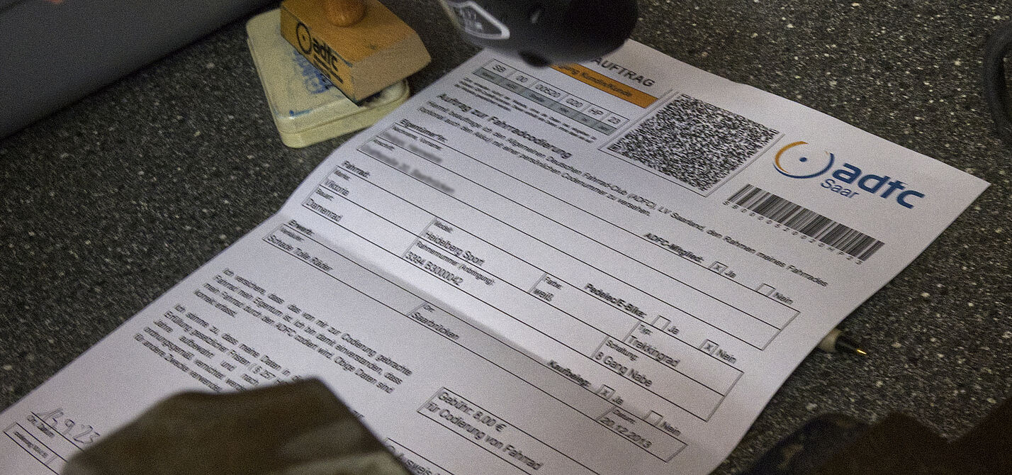 Einscannen des Barcodes