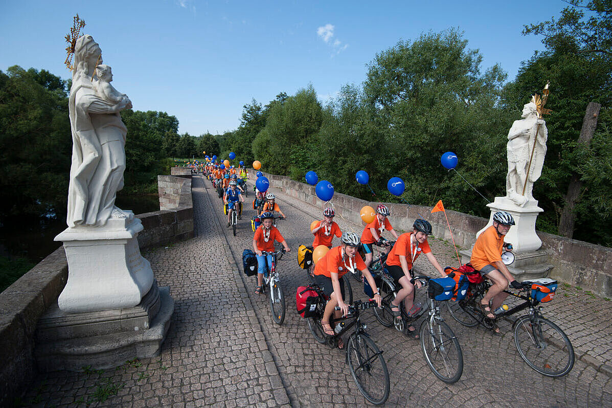 Zum Abschluss jedes jufafes gibt es eine Fahrrad-Demo.