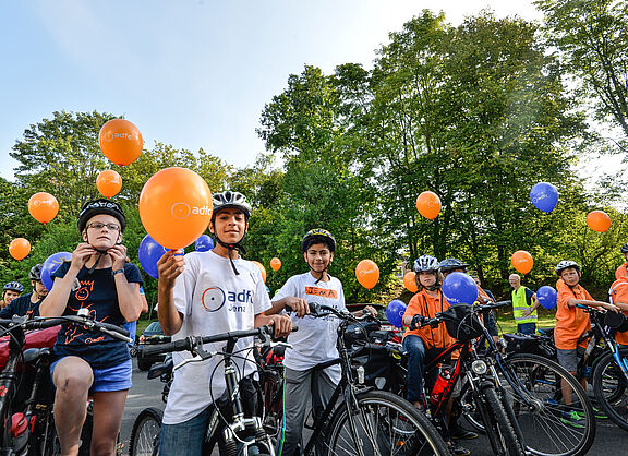 Zum Abschluss jedes jufafes gibt es eine Fahrrad-Demo.