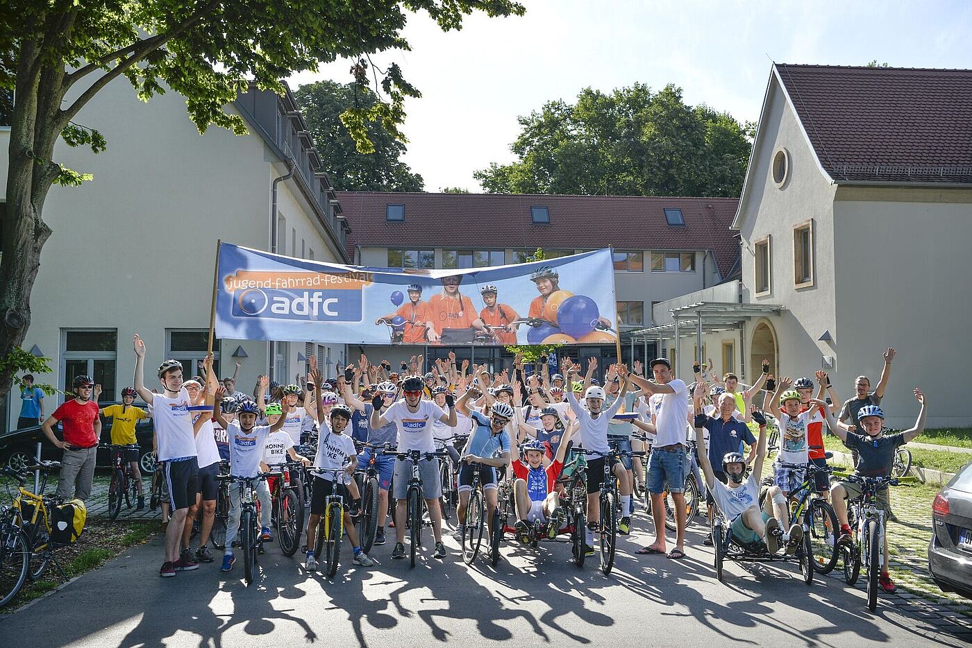 Zum Abschluss jedes jufafes gibt es eine Fahrrad-Demo.